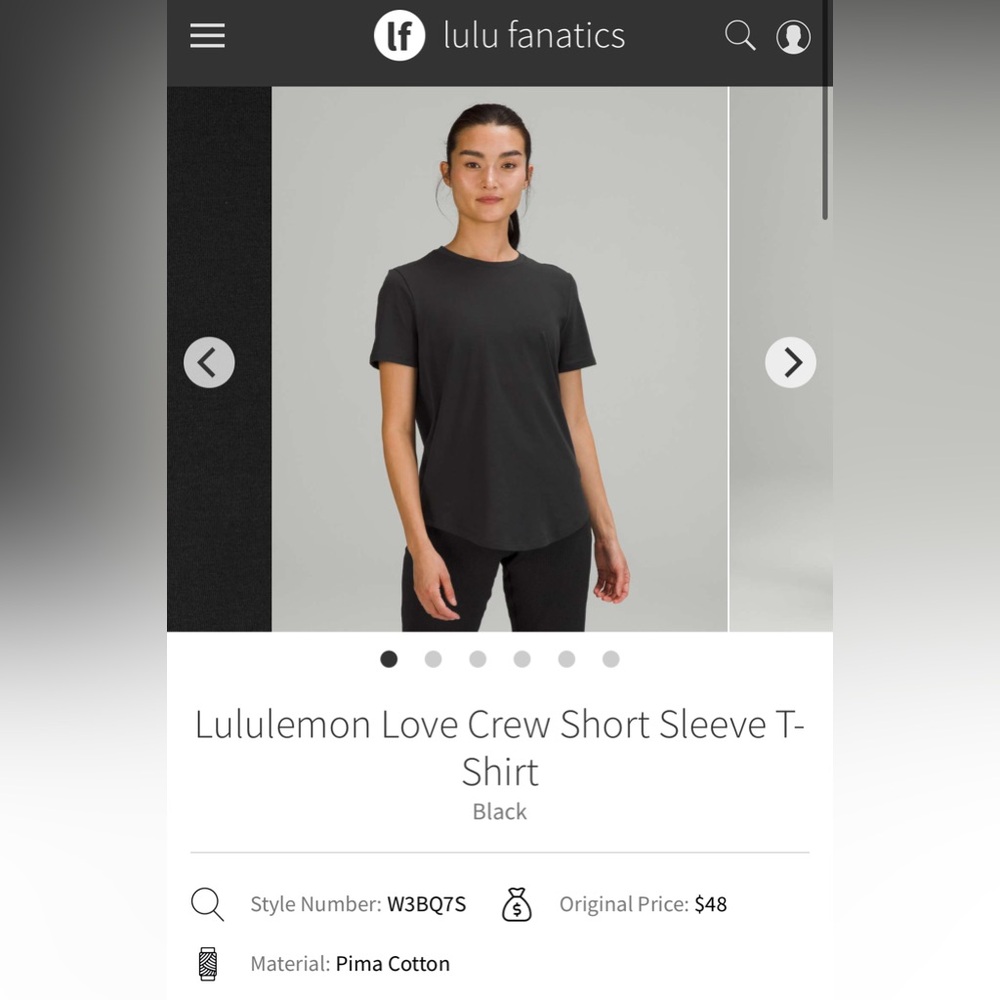 lululemon athletica Charcoal Short Sleeve Tee